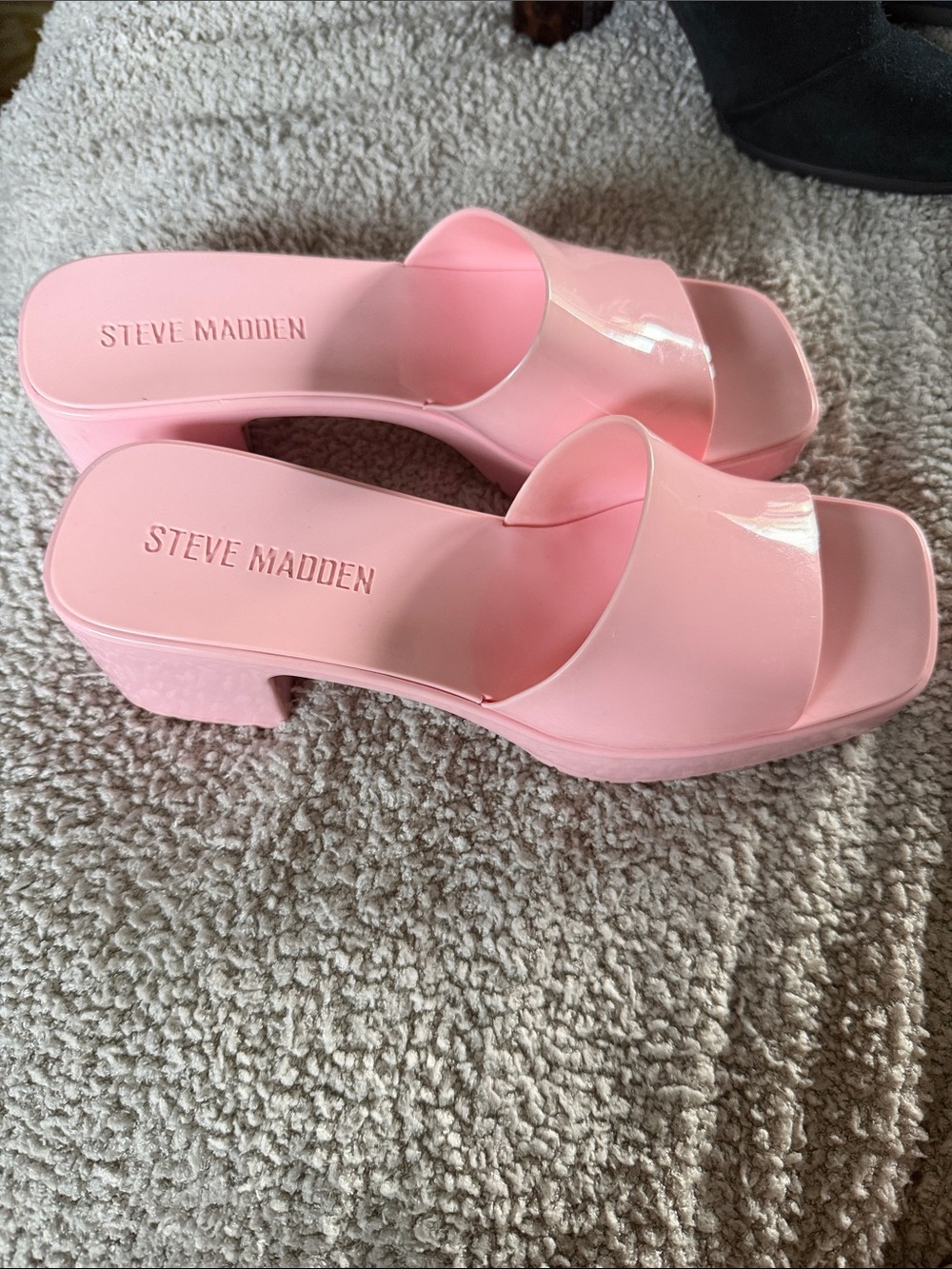Steve Madden Pastel Pink Slide Mules Harlin Size 7 - Picture 3 of 8